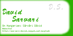 david sarvari business card